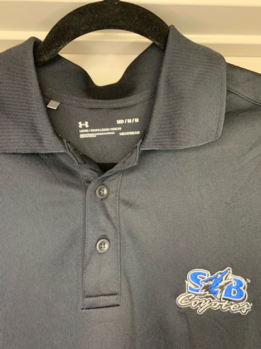 Under Armour Men's Black Polo with Cal State SB Coyotes Logo